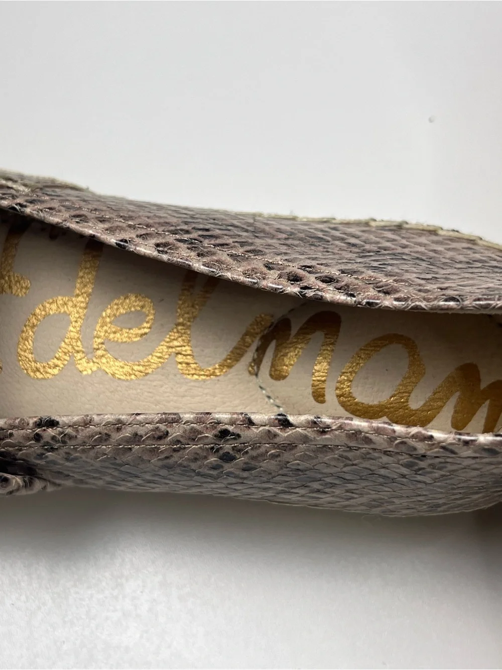 Sam Edelman Kesia Snake Print Leather Espadrille Slip-on Flats Women’s 6 NWOB